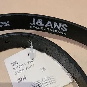 DOLCE AND GABBANA jeans Belt black leather with chrome signature logo buckle Dolce & Gabbana logo-buckle Belt | Black | FARFETCH main image 4